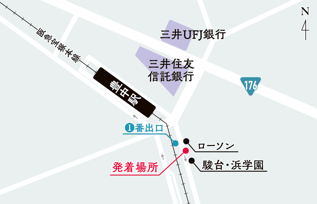 無料シャトルバス-豊中駅付近発着場所