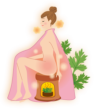 よもぎ蒸しのイラスト