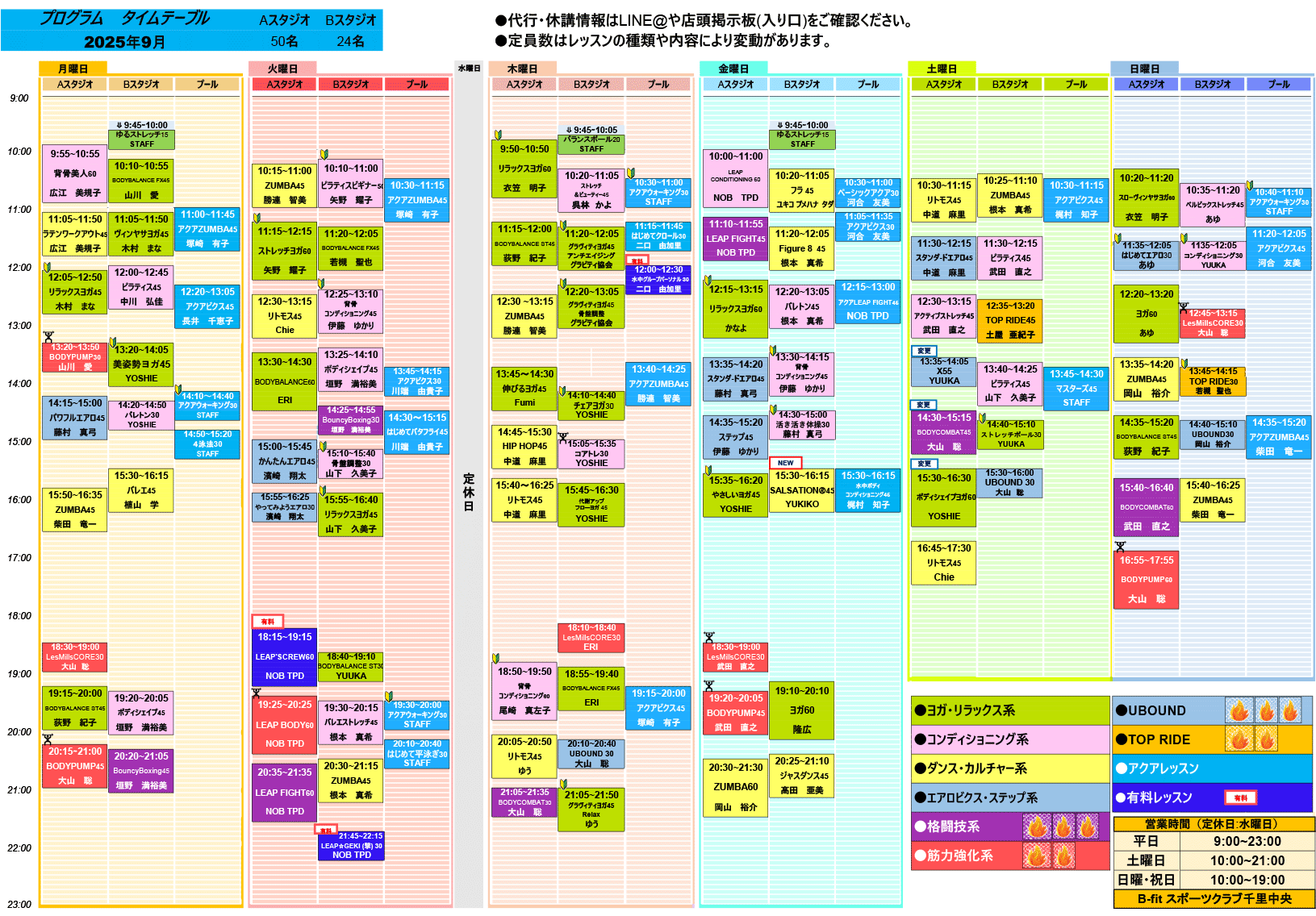 2025年9月からのレッスンプログラム