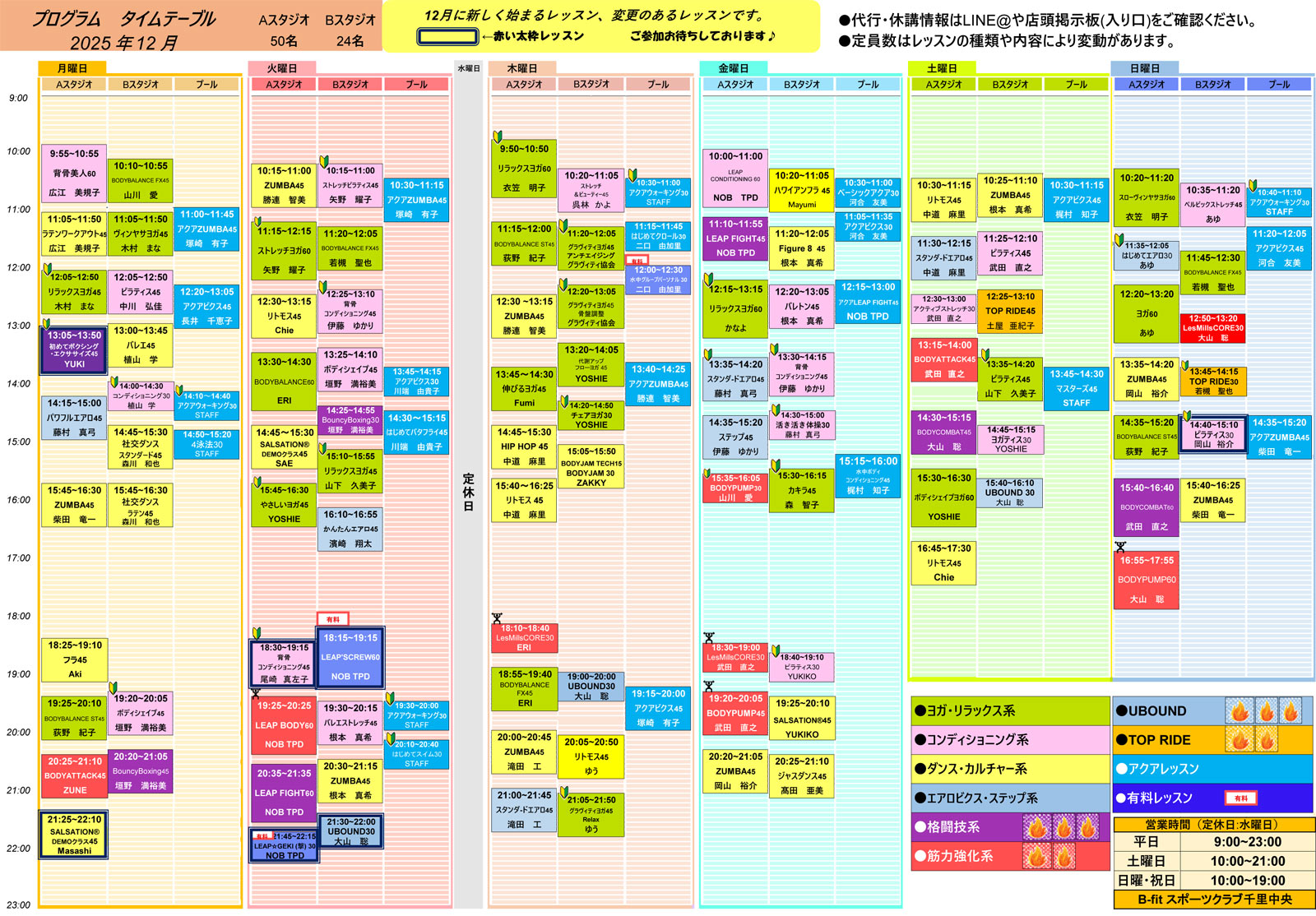 2025年12月からのレッスンプログラム