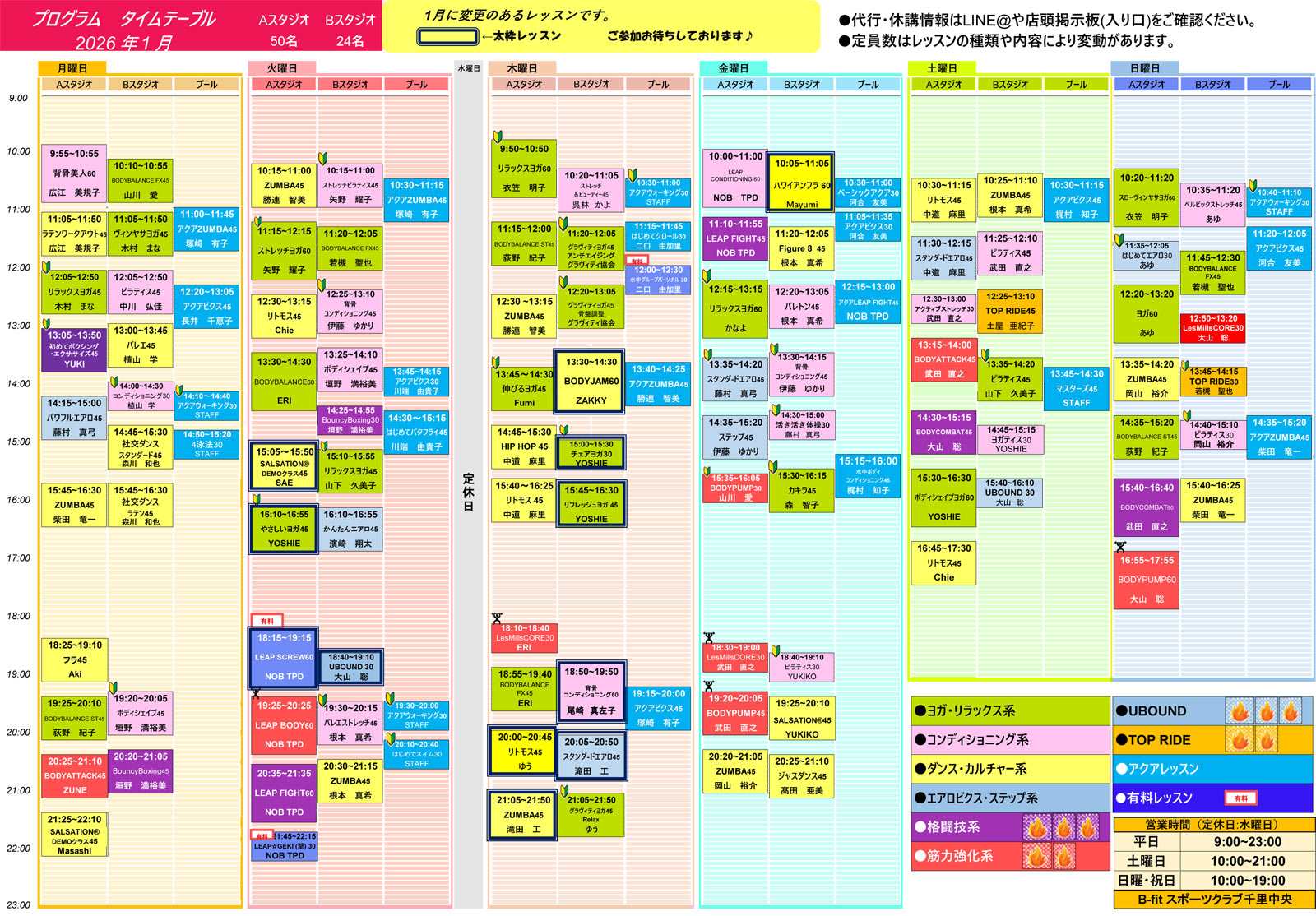 2026年1月からのプログラム