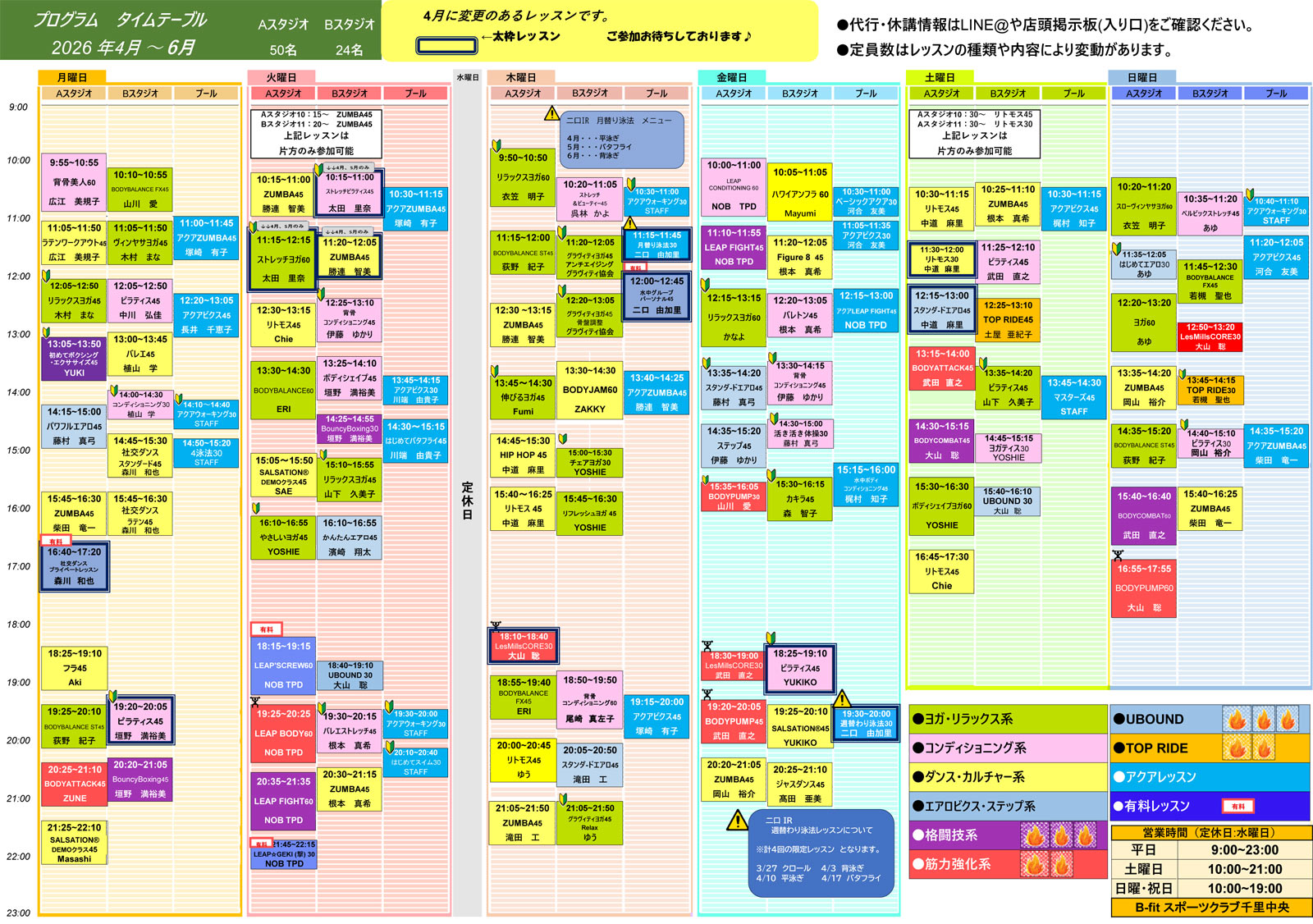 2026年4月からのプログラム